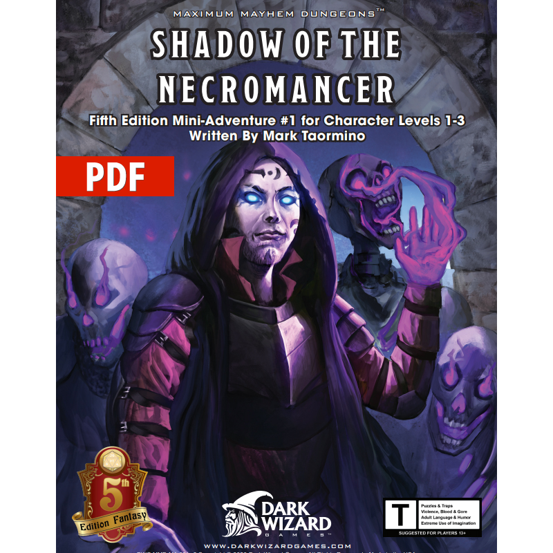 Mini Adventure #1: Shadow of the Necromancer 5E - PDF Only