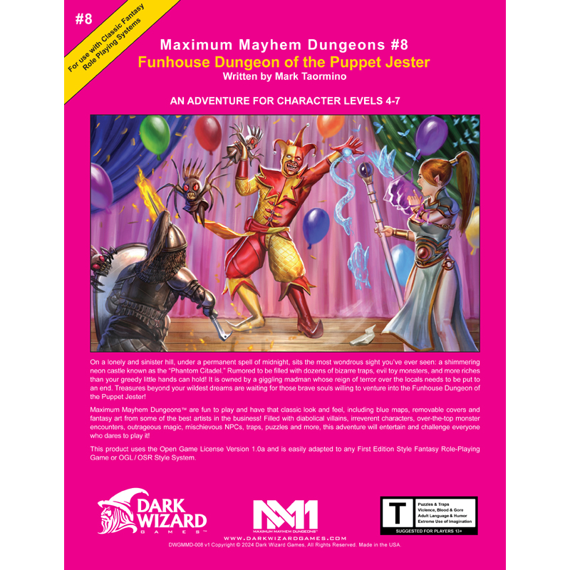 Funhouse Dungeon of the Puppet Jester - 1E Softcover Book + PDF