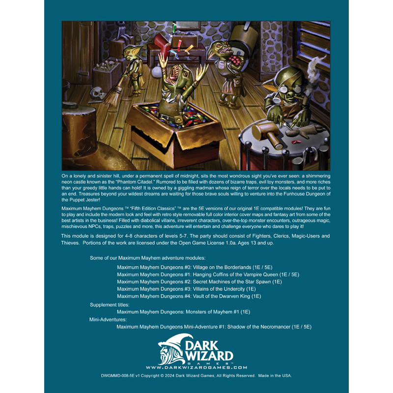 Funhouse Dungeon of the Puppet Jester - 5E Softcover Book + PDF - Image 16