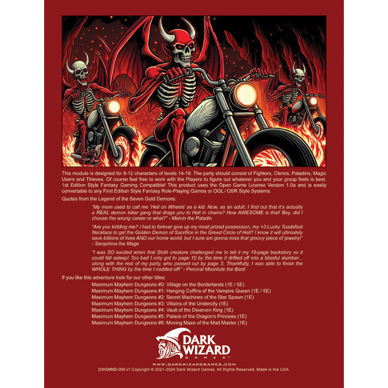 Legend of the Seven Golden Demons - 1E Softcover Book + PDF - Image 2