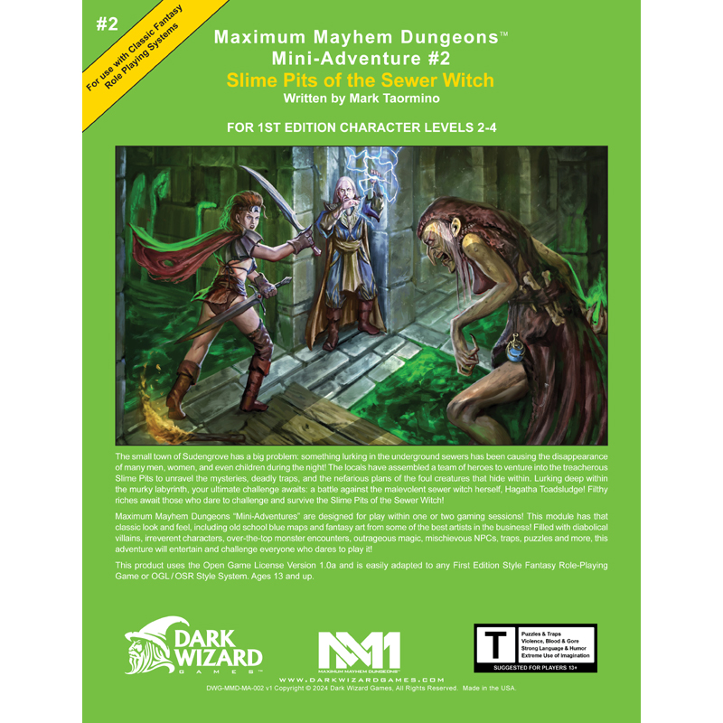 Slime Pits of the Sewer Witch - 1E Softcover Book + PDF