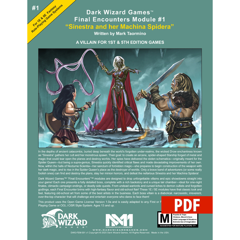 Sinestra and her Machina Spidera – 1E / 5E - PDF Only