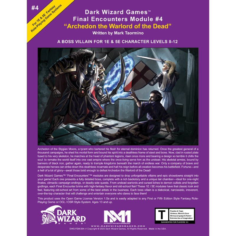 Archedon the Warlord of the Dead - 1E / 5E Softcover Book + PDF