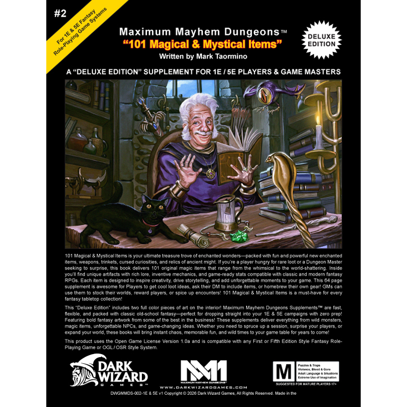 101 Magical and Mystical Items - 1E / 5E Softcover Book + PDF