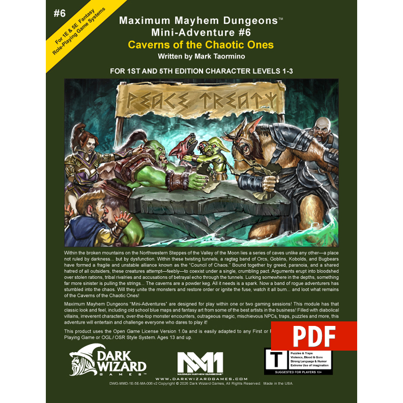Caverns of the Chaotic Ones - PDF Only