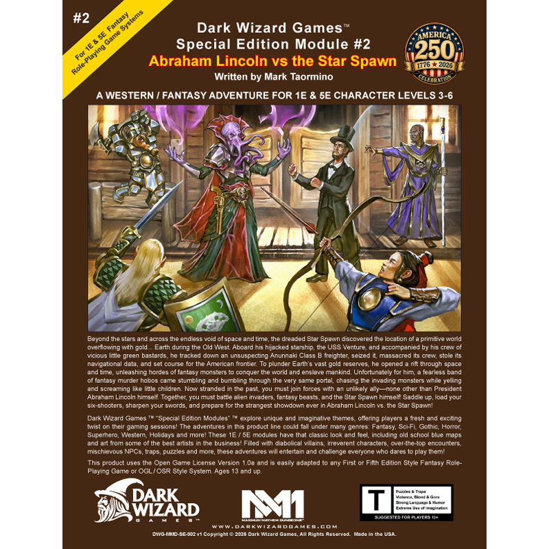 Abraham Lincoln vs. the Star Spawn - 1E / 5E Softcover Book + PDF